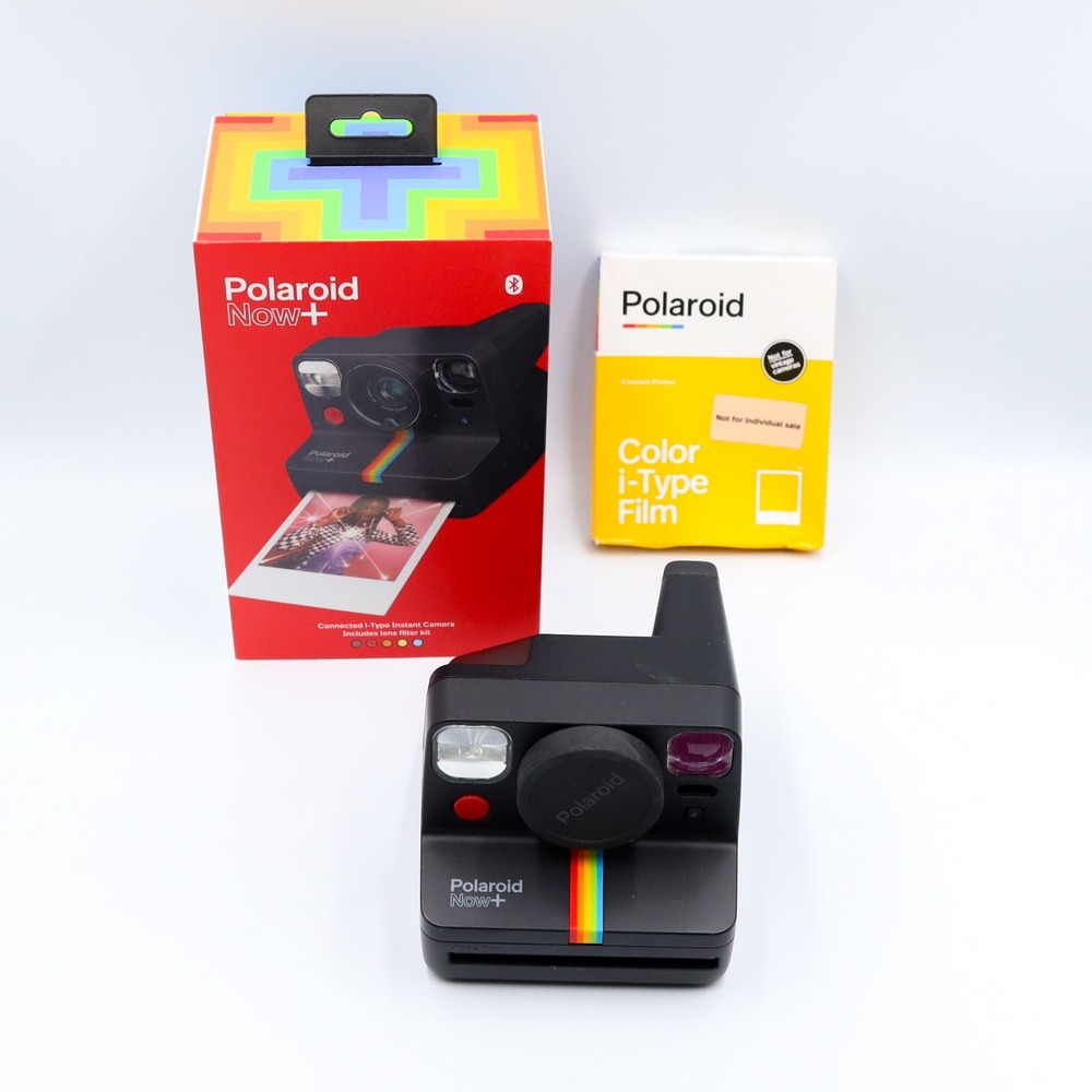 Polaroid Now+ Instant Camera Black Bluetooth Lens Filter Kit Bundle I-Type Film